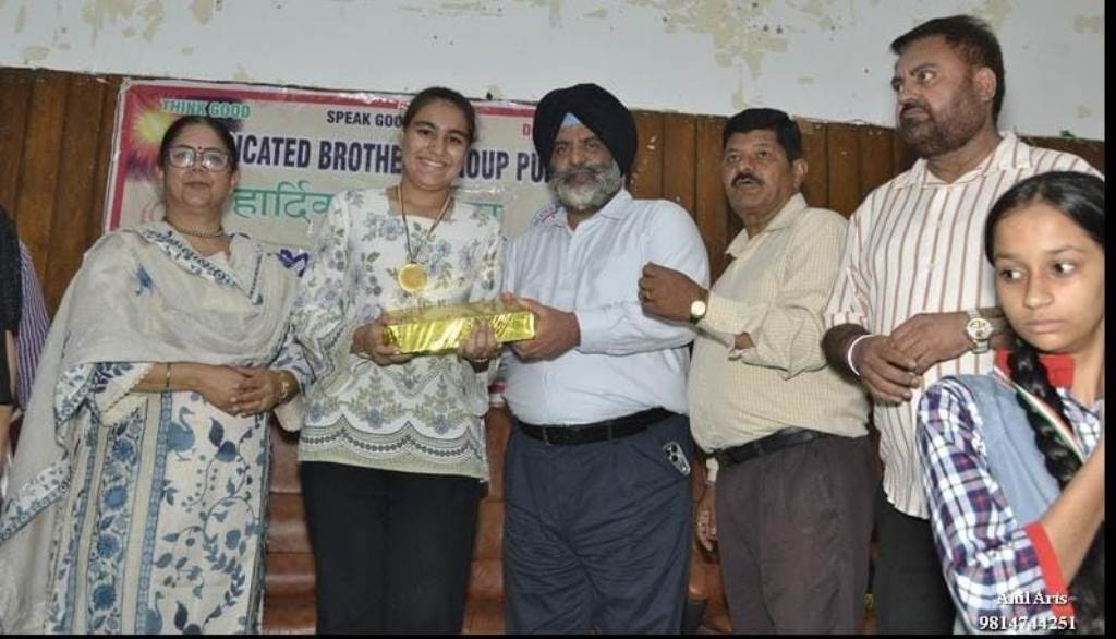 Dedicated Brothers Group Punjab honours talented student Japsirat Kaur in 329th honours ceremony